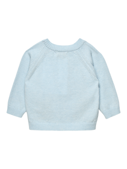 Trotters Baby Elephant Button Down Cardigan, Pale Blue - view 2, Pale Blue