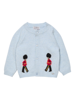 Trotters Baby Guardsman Cardigan, Pale Blue, Pale Blue