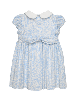 Trotters Baby Catherine Smocked Dress, Blue Floral - view 2, Blue Floral