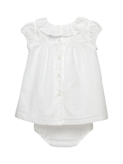 Trotters Baby My First Smocked Dress Set, White/Cherries - view 2, White/Cherries