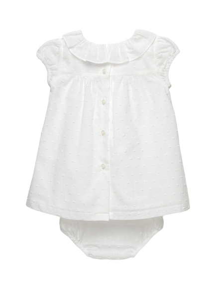 Trotters Baby My First Smocked Dress Set, White/Cherries - view 2, White/Cherries