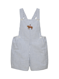 Trotters Baby Guardsman Alexander Dungaree Shorts, Navy Stripe, Navy Stripe