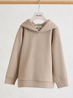 Reiss Kids' Fabien Relaxed Hoodie, Stone - view 2, Stone