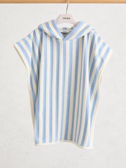 Reiss Kids' Dune Striped Hooded Towel Cape, Pale Blue - view 2, Pale Blue