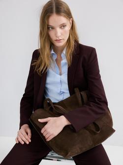 Mango Single Breasted Tailored Suit Blazer, Garnet, Garnet