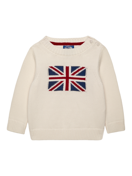Trotters Baby George Jumper, Off White, Off White