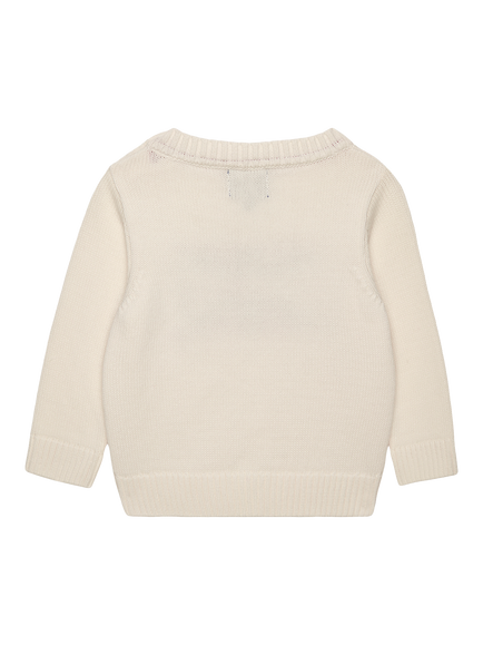 Trotters Baby George Jumper, Off White - view 2, Off White