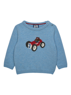 Trotters Baby Henry Wool Rich Jumper, Blue Marl, Blue Marl