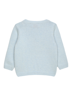 Trotters Baby Beth Knitted Bunny Jumper, Pale Blue/Multi - view 2, Pale Blue/Multi