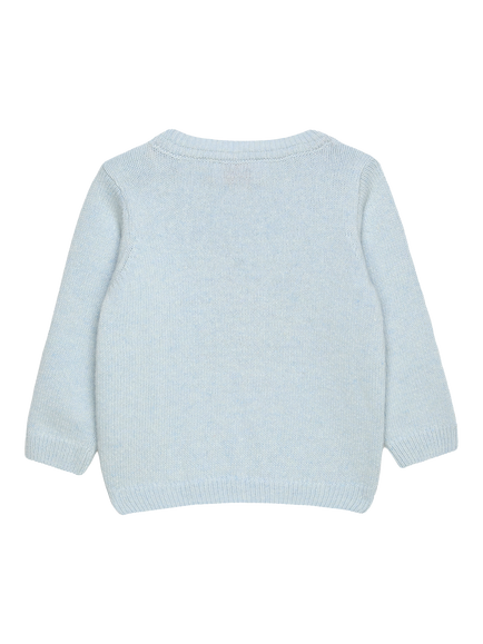 Trotters Baby Beth Knitted Bunny Jumper, Pale Blue/Multi - view 2, Pale Blue/Multi