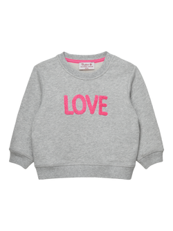 Trotters Baby Love Sweatshirt, Grey/Pink, Grey/Pink