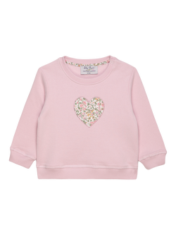 Trotters Baby Liberty Nazanin Print Heart Jumper, Pale Pink/Multi, Pale Pink/Multi