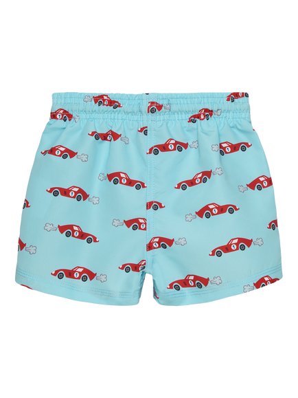 Trotters Baby Sebastian Car Swim Shorts, Pale Blue - view 2, Pale Blue/Car