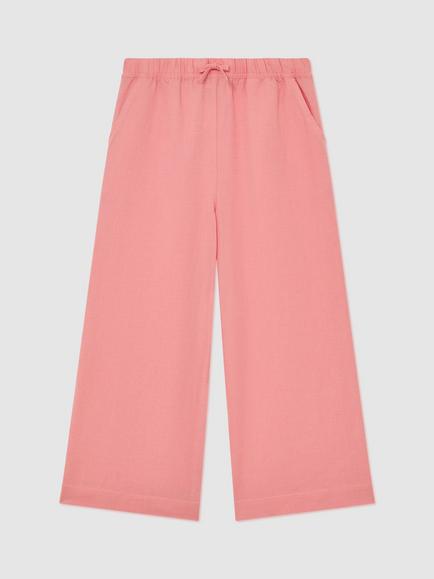 Reiss Kids' Cleo Cotton Blend Trousers, Coral Pink, Coral Pink