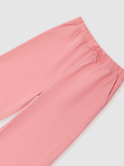 Reiss Kids' Cleo Cotton Blend Trousers, Coral Pink - view 2, Coral Pink