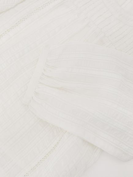 Reiss Kids' Elle Cheesecloth Textured Blouse, White - view 2, White