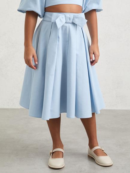 Reiss Kids' Gigi Pleated Skirt, Pale Blue, Pale Blue
