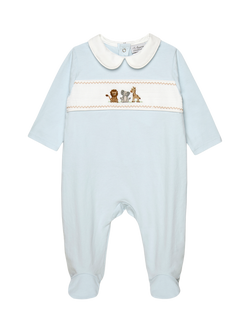 Trotters Baby Augustus Friends Sleepsuit, Pale Blue, Pale Blue