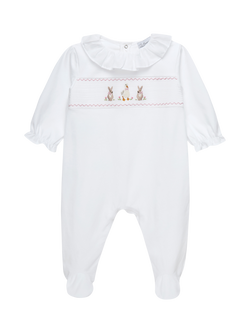 Trotters Baby Duck and Bunny All-In-One Bodysuit, White, White