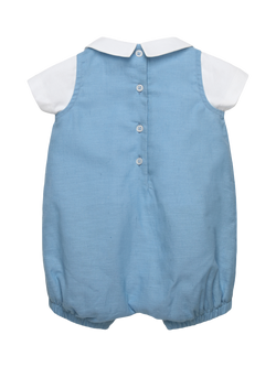 Trotters Baby Jasper Guardsman Romper Suit, French Blue - view 2, French Blue