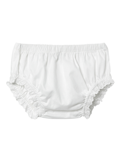 Trotters Baby Broderie Anglaise Frill Knickers, White, White