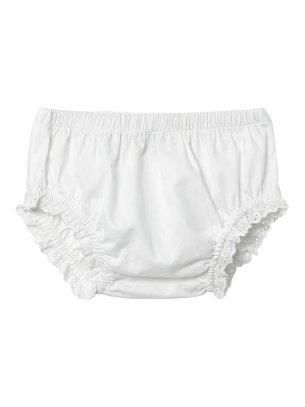Trotters Baby Broderie Anglaise Frill Knickers, White, White