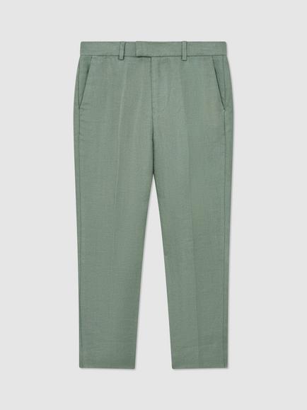 Reiss Kids' Atlantic Linen Mixer Trousers, Sage Green, Sage Green