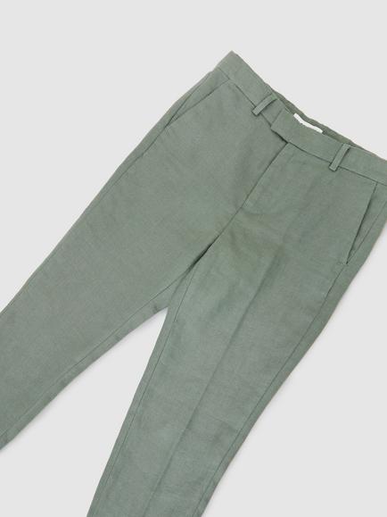 Reiss Kids' Atlantic Linen Mixer Trousers, Sage Green - view 2, Sage Green