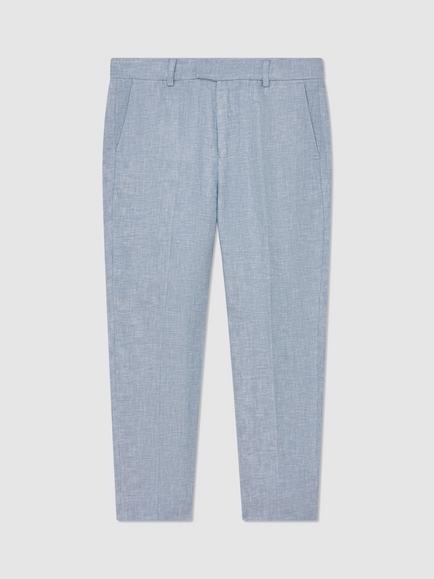 Reiss Kids' Atlantic Linen Tailored Fit Trousers, Soft Blue, Soft Blue