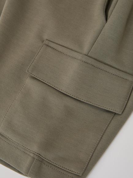 Reiss Kids' Oliver Relaxed Drawstring Cargo Shorts, Sage - view 2, Sage