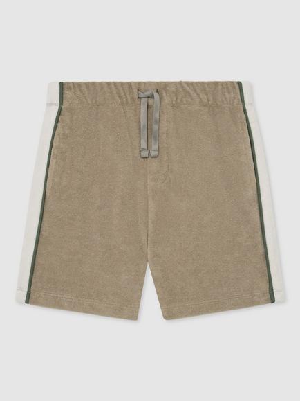 Reiss Kids' Raven Drawstring Shorts, Sage/White, Sage/White