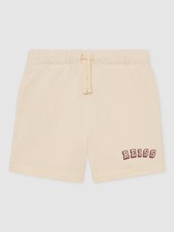 Reiss Kids' Swinley Drawstring Shorts, Off White/Brick