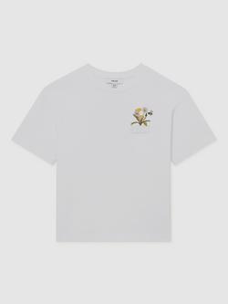 Reiss Kids' Dean Short Sleeve Embroidered T-Shirt, White - view 2, White