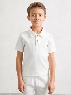 Reiss Kids' Forno Short Sleeve Polo Shirt, White, White