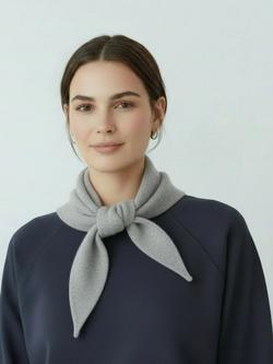 Truly Knitted Triangle Scarf, Light Grey - view 2, Light Grey