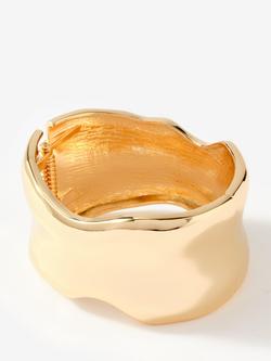 Mint Velvet Clean Wave Hinged Bangle, Gold
