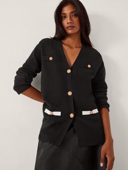 Monsoon Leila Longline Cardigan, Black, Black
