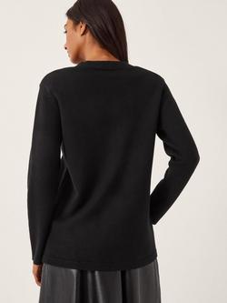 Monsoon Leila Longline Cardigan, Black - view 2, Black