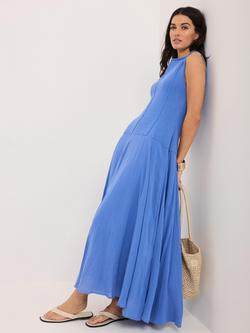 Mint Velvet Seam Detail Sleeveless Midi Dress, Blue, Blue