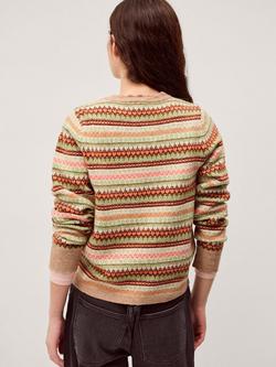 Monsoon Fran Fair Isle Tie Front Cardigan, Multi - view 2, Multi