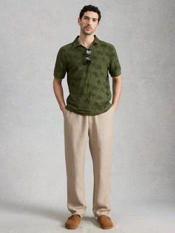 White Stuff Totten Palm Trophy Polo Shirt, Khaki, Khaki