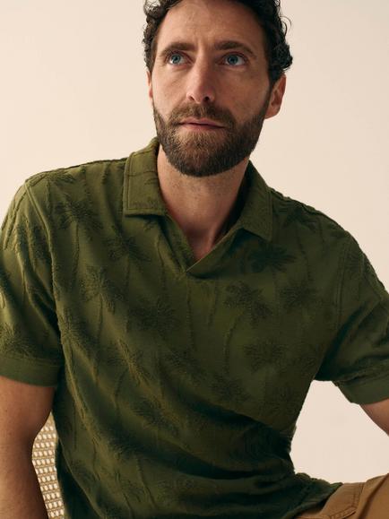 White Stuff Totten Palm Trophy Polo Shirt, Khaki, Khaki
