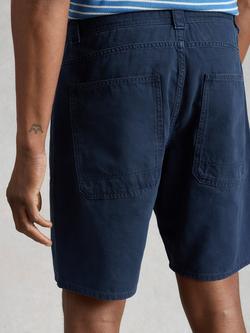 White Stuff Crantock Cotton Cargo Shorts, Dark Blue - view 2, Dark Blue