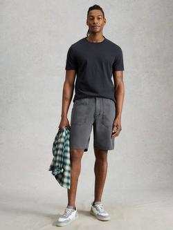 White Stuff Crantock Cotton Cargo Shorts, Nearly Black, Nearly Black