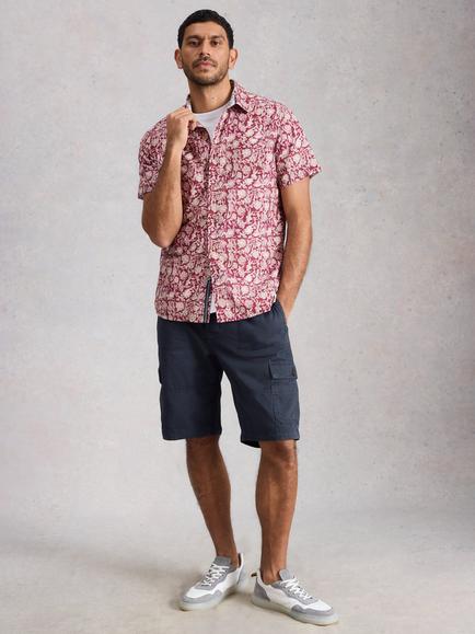 White Stuff Kemble Cotton Cargo Shorts, Dark Blue, Dark Blue