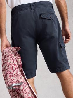 White Stuff Kemble Cotton Cargo Shorts, Dark Blue - view 2, Dark Blue