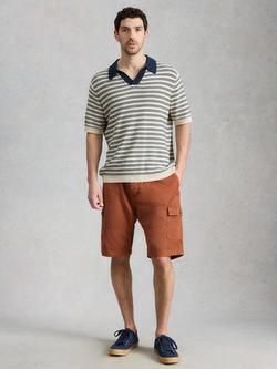 White Stuff Kemble Cotton Cargo Shorts, Mid Orange
