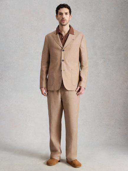 White Stuff Swinton Pure Linen Single Breasted Blazer, Natural, Natural