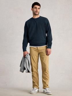 White Stuff Sidmouth Cotton Crew Neck Sweatshirt, Dark Blue, Dark Blue