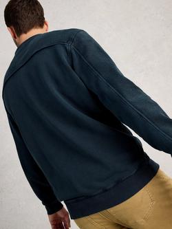 White Stuff Sidmouth Cotton Crew Neck Sweatshirt, Dark Blue - view 2, Dark Blue